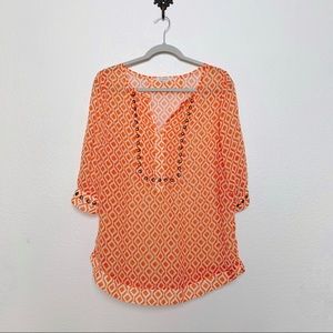 41 Hawthorne Sheer Top/Swim Cover Up, Size XL